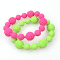 Promotion custom high quality lovely silicone bracelet colorful bead for women or unisex